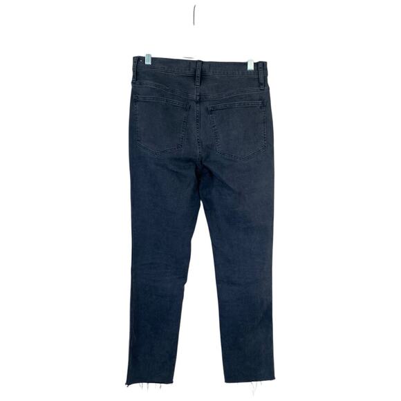 MADEWELL Stovepipe Jeans in Banberry Wash Raw-Hem Size 27 Black Charcoal NA940 - Picture 3 of 10